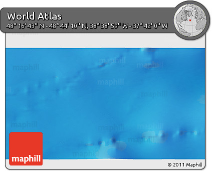 Physical 3D Map of the Area around 48° 30' 27" N, 38° 10' 29" W