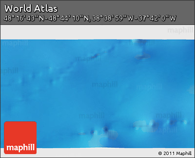 Physical 3D Map of the Area around 48° 30' 27" N, 38° 10' 29" W