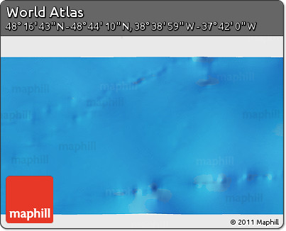 Physical 3D Map of the Area around 48° 30' 27" N, 38° 10' 29" W