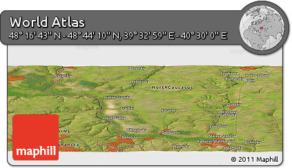 Satellite Panoramic Map of the Area around 48° 30' 27" N, 40° 1' 29" E