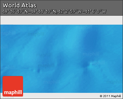 Physical 3D Map of the Area around 48° 30' 27" N, 41° 34' 30" W