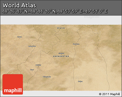 Satellite 3D Map of the Area around 48° 30' 27" N, 49° 22' 30" E