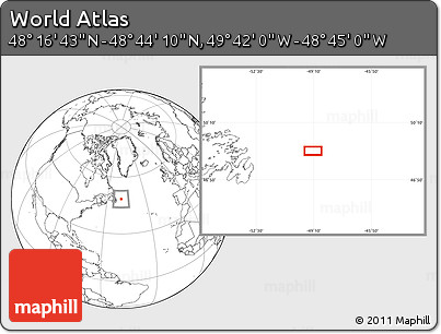 Blank Location Map of the Area around 48° 30' 27" N, 49° 13' 30" W