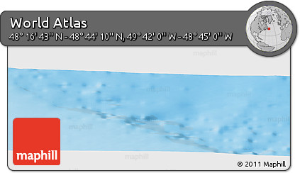 Shaded Relief Panoramic Map of the Area around 48° 30' 27" N, 49° 13' 30" W