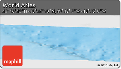 Shaded Relief Panoramic Map of the Area around 48° 30' 27" N, 49° 13' 30" W