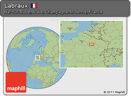 Savanna Style Location Map of Labraux