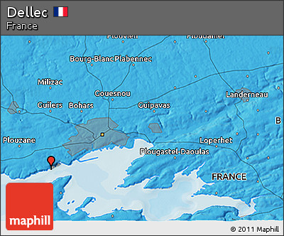 Political 3D Map of Dellec