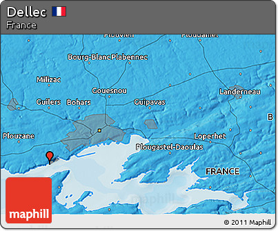 Political 3D Map of Dellec