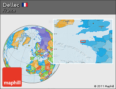 Political Location Map of Dellec