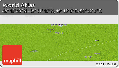 Physical Panoramic Map of the Area around 48° 30' 27" N, 50° 13' 30" E