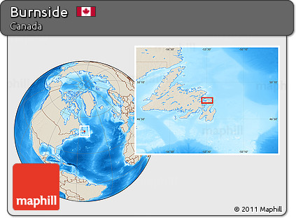 Shaded Relief Location Map of Burnside