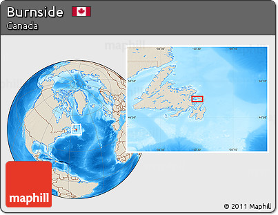 Shaded Relief Location Map of Burnside