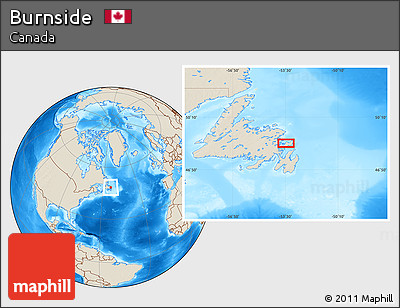 Shaded Relief Location Map of Burnside