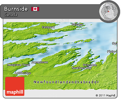 Physical Panoramic Map of Burnside