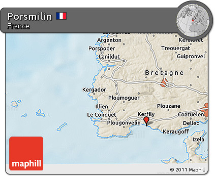 Shaded Relief 3D Map of Porsmilin