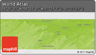 Physical Panoramic Map of the Area around 48° 30' 27" N, 60° 25' 29" E