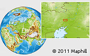 Physical Location Map of the area around 48° 30' 27" N, 61° 16' 29" E