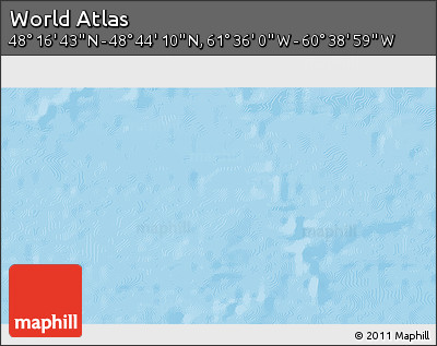 Physical 3D Map of the Area around 48° 30' 27" N, 61° 7' 30" W
