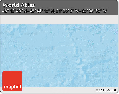 Physical 3D Map of the Area around 48° 30' 27" N, 61° 7' 30" W