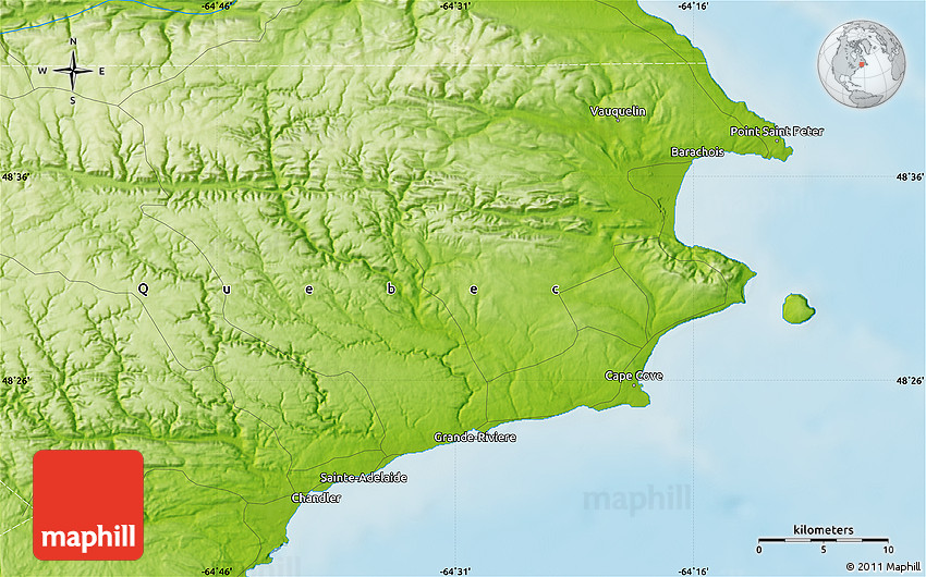 Physical Map of Barachois
