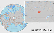 Gray Location Map of the area around 48° 30' 27" N, 70° 37' 30" E