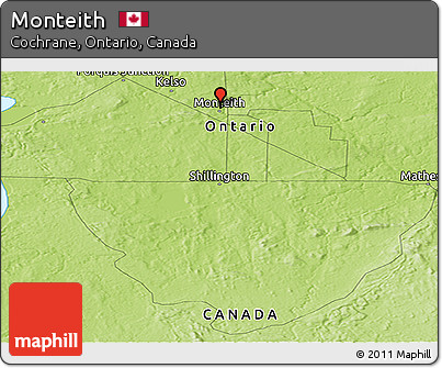Physical Panoramic Map of Monteith