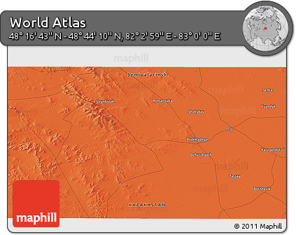 Political 3D Map of the Area around 48° 30' 27" N, 82° 31' 30" E