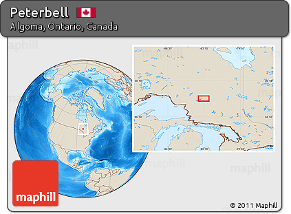 Shaded Relief Location Map of Peterbell