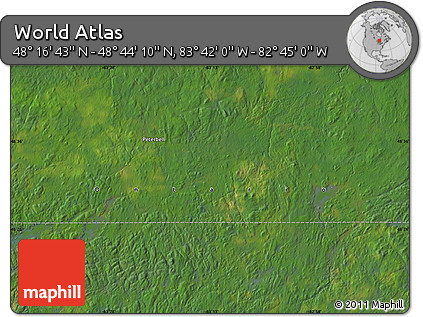 Satellite Map of the Area around 48° 30' 27" N, 83° 13' 29" W