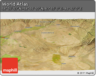 Satellite 3D Map of the Area around 48° 30' 27" N, 84° 13' 29" E