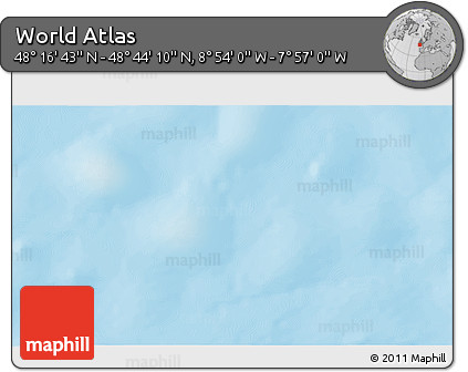Shaded Relief 3D Map of the Area around 48° 30' 27" N, 8° 25' 30" W