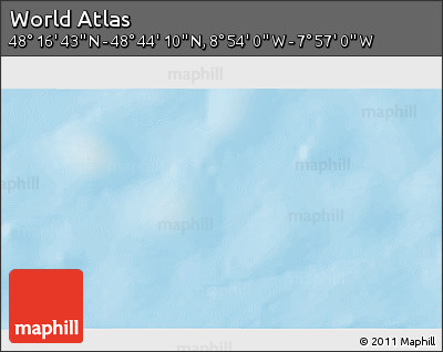 Shaded Relief 3D Map of the Area around 48° 30' 27" N, 8° 25' 30" W