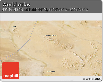 Satellite 3D Map of the Area around 48° 30' 27" N, 93° 34' 29" E