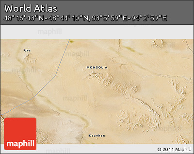 Satellite 3D Map of the Area around 48° 30' 27" N, 93° 34' 29" E