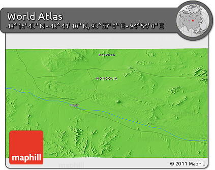 Political 3D Map of the Area around 48° 30' 27" N, 94° 25' 30" E