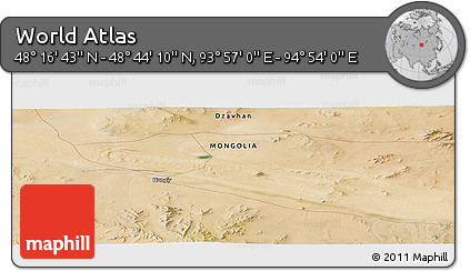 Satellite Panoramic Map of the Area around 48° 30' 27" N, 94° 25' 30" E