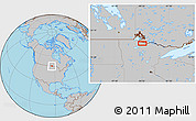 Gray Location Map of the area around 48° 30' 27" N, 94° 16' 30" W