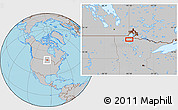 Gray Location Map of the area around 48° 30' 27" N, 95° 7' 30" W