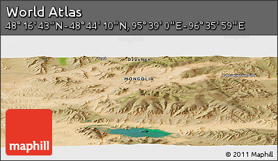 Satellite Panoramic Map of the Area around 48° 30' 27" N, 96° 7' 30" E