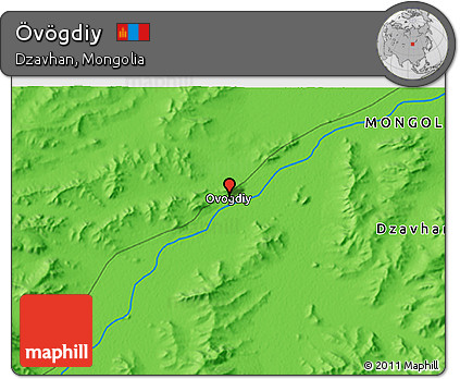 Political 3D Map of Övögdiy