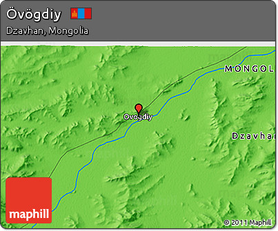 Political 3D Map of Övögdiy