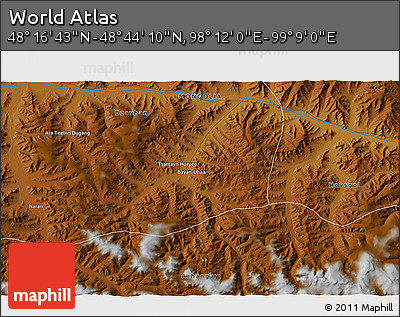 Physical 3D Map of the Area around 48° 30' 27" N, 98° 40' 30" E