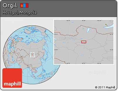 Gray Location Map of Orgil