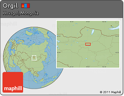 Savanna Style Location Map of Orgil