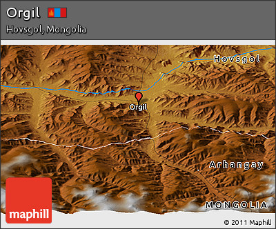 Physical Panoramic Map of Orgil
