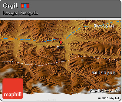 Physical Panoramic Map of Orgil