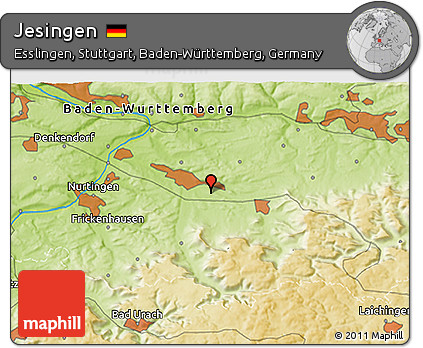 Physical 3D Map of Jesingen