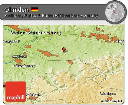Physical 3D Map of Ohmden