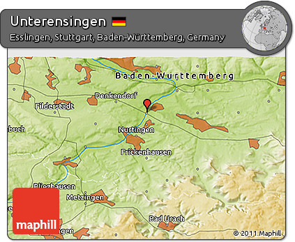 Physical 3D Map of Unterensingen