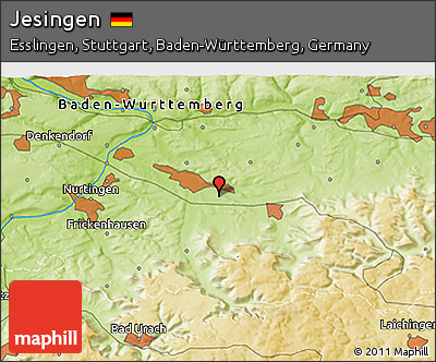 Physical 3D Map of Jesingen